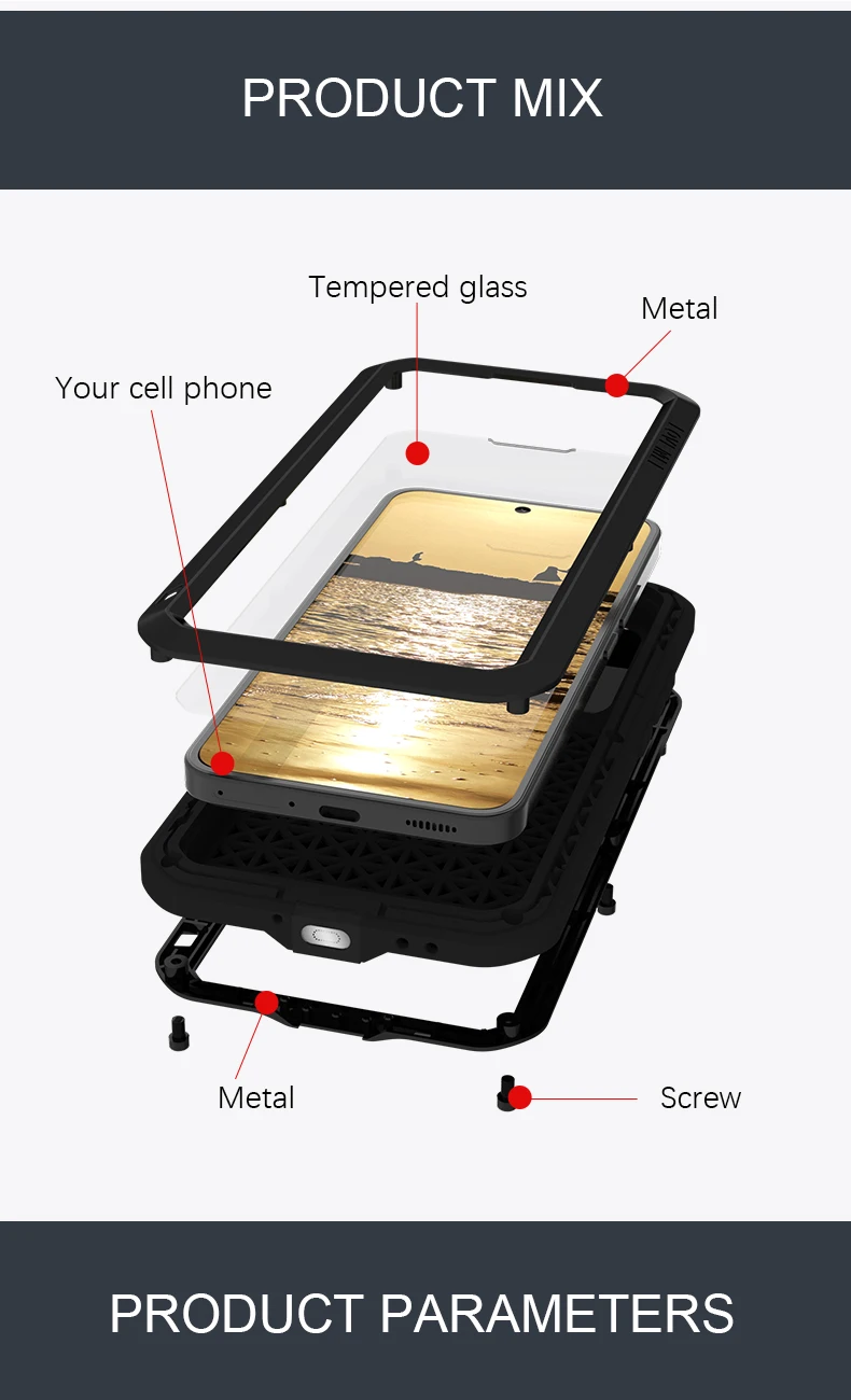 For Xiaomi Mi 13 11 MI11 Case Love Mei Powerful Shock Dirt Proof Water Resistant Metal Armor Cover For Xiaomi 13 Mi13 Pro