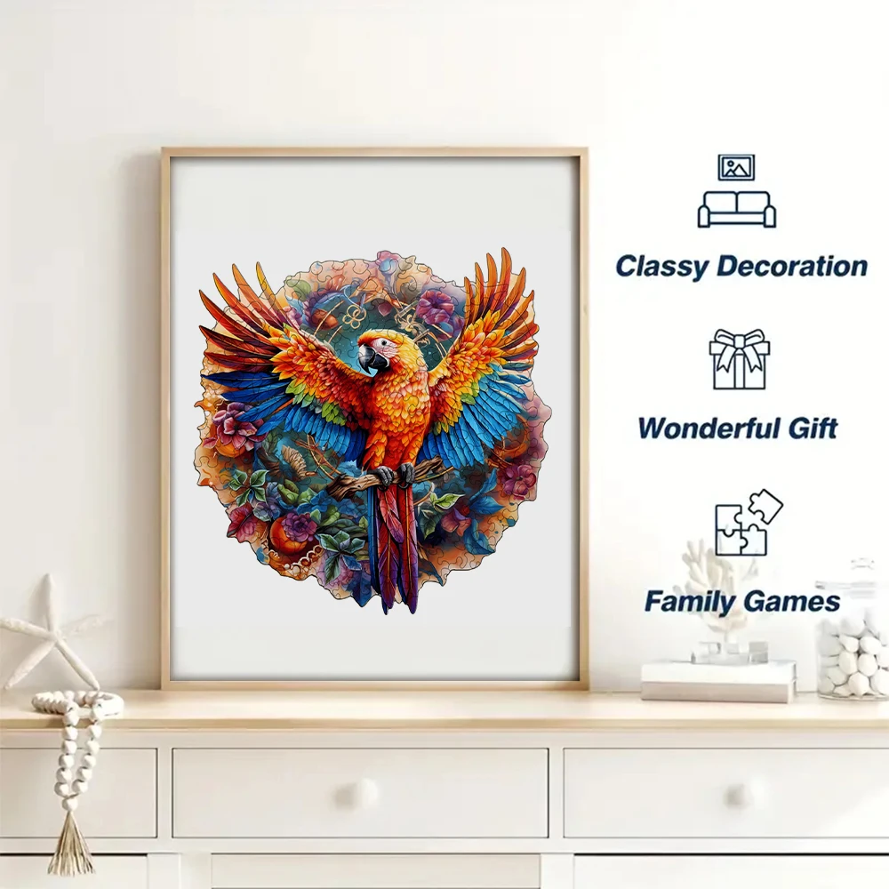 Wooden Puzzle Beautiful Hummingbird - Perfect Home Decoration and Holiday Gifts Creative Puzzle for Adults and Children 4