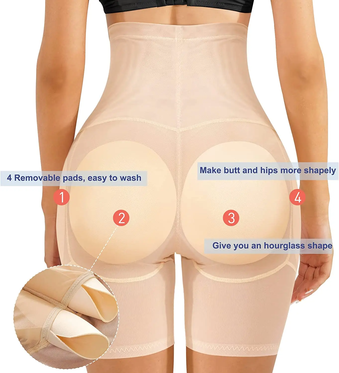 Women Hip Pads High Waist Trainer Shapewear Body Shaper Fake Ass Control Panties Sexy Butt Lifter Enhancer Booty Thigh Trimmer