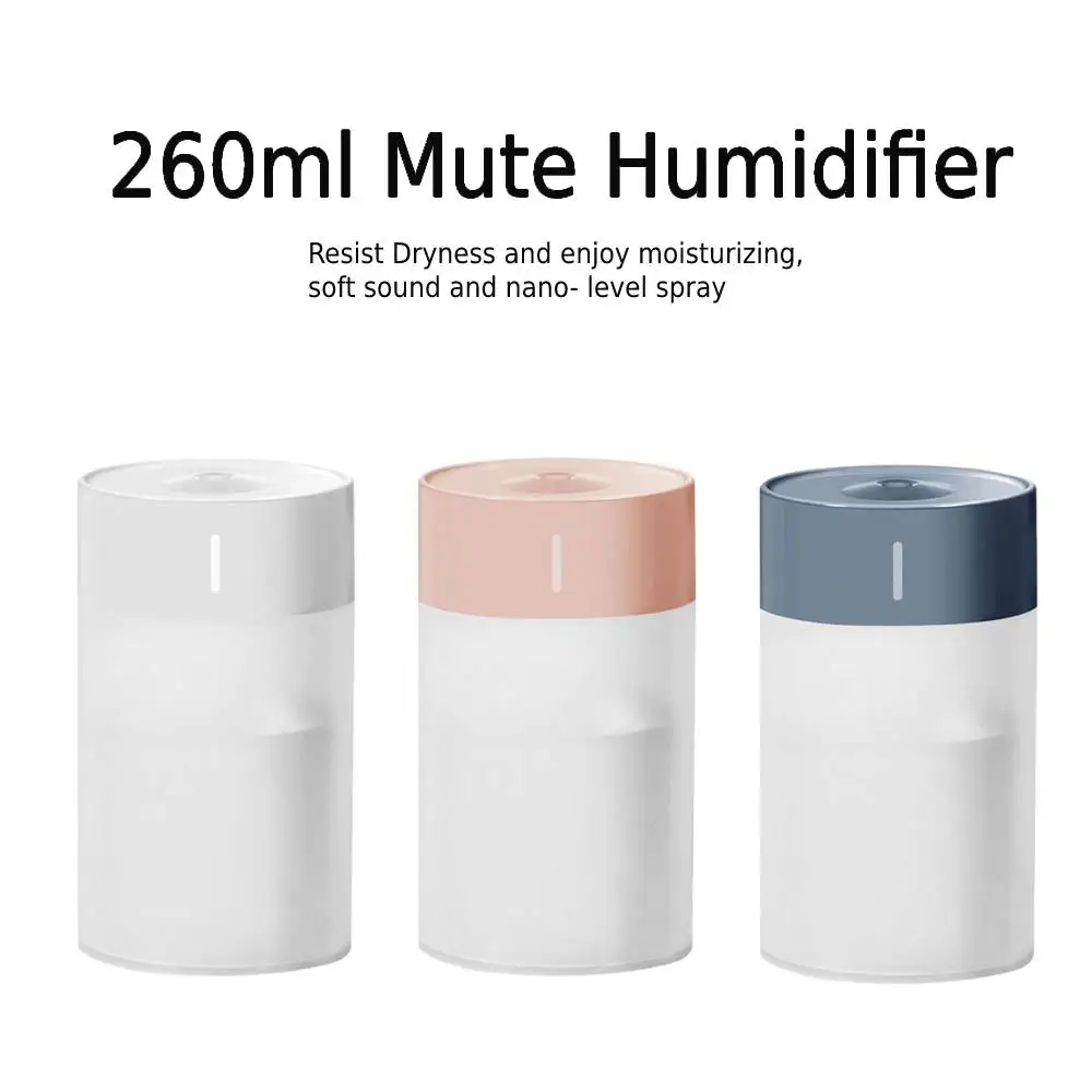 260ml USB Ultrasonic Air Humidifier Aroma Essential Oil Diffuser Mini Air Humidifier With Light Cool Mist Maker Car Purifier