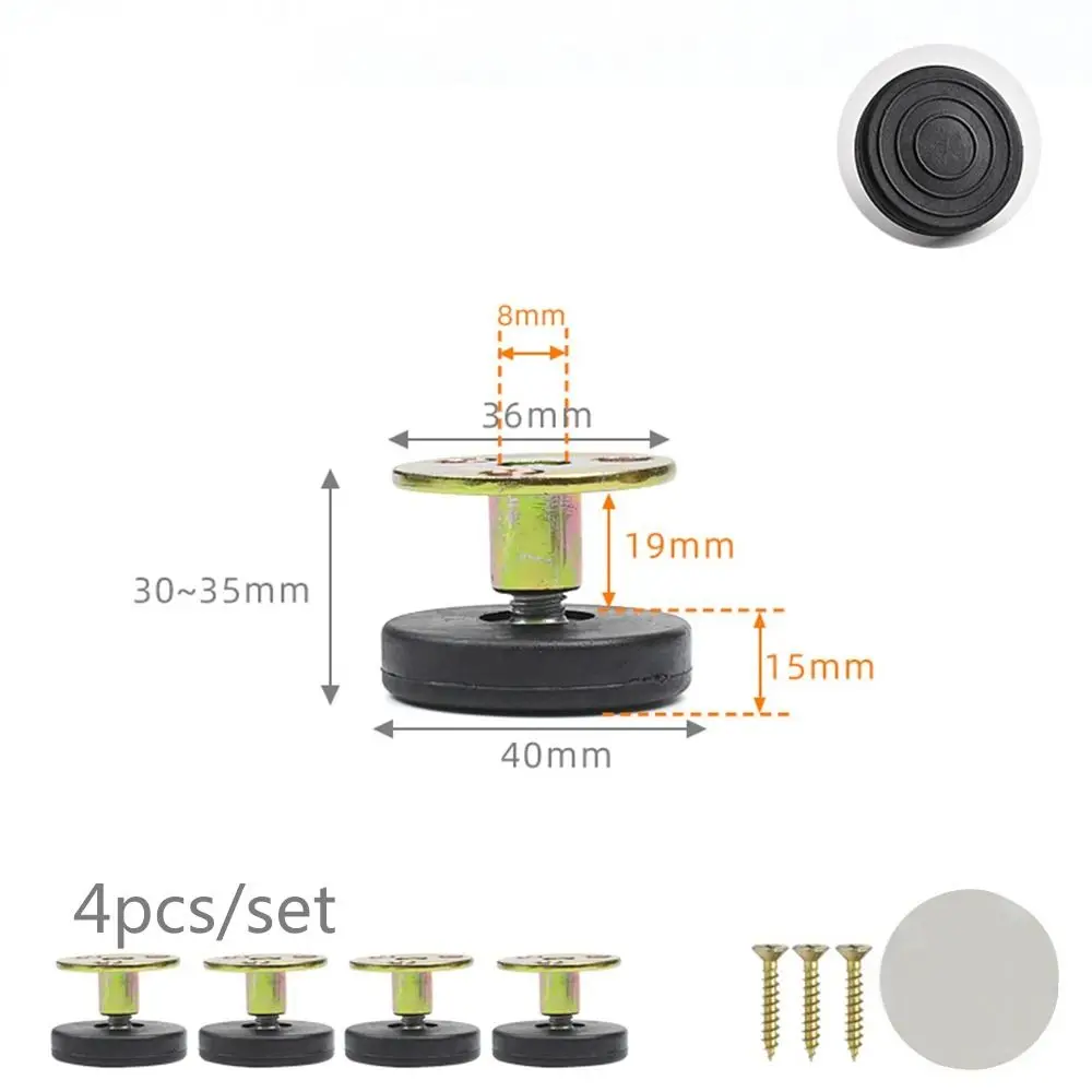 Adjustable Furniture Support Leg Floor Protector Set, Screw-in Base (4 pcs)