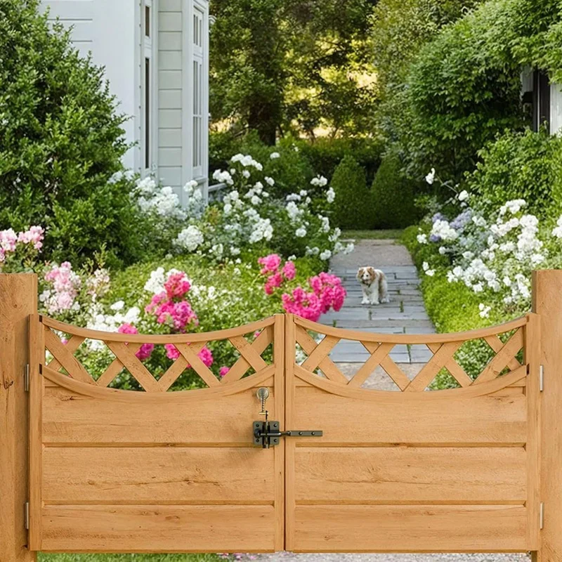 Self Locking Gate Latch For Wooden Fence Heavy Duty, Steel Spring Cable Pull String Gate Hardware Lock For Garden