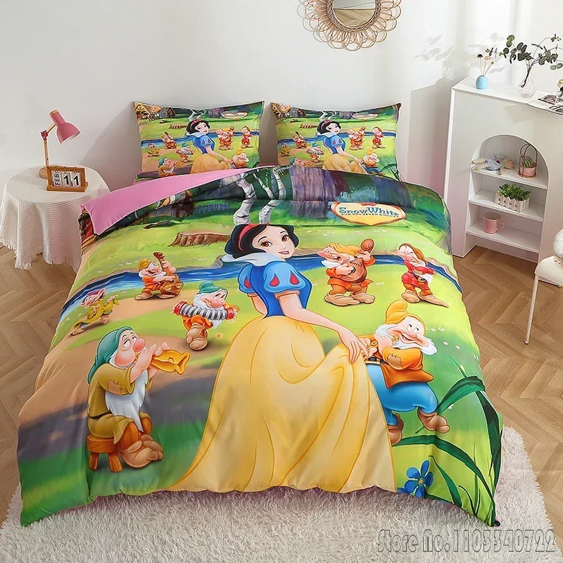 Cinderella Jasmine Princess Snow White Bedding Sets Duvet Cover Set HD Comforter Cover for Kids Bedclothes Bedroom Decor 6