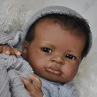 Risbecko 20 Inch Lifelike Black Reborn Baby Doll - African American Soft Cloth Body Doll - Birthday Gift/Christmas Gift 2