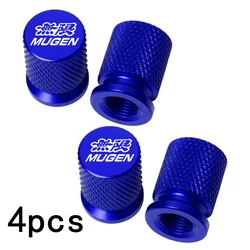 Set of 4 Waterproof Car Tire Valve Caps with Airdust Protection (Blue)
