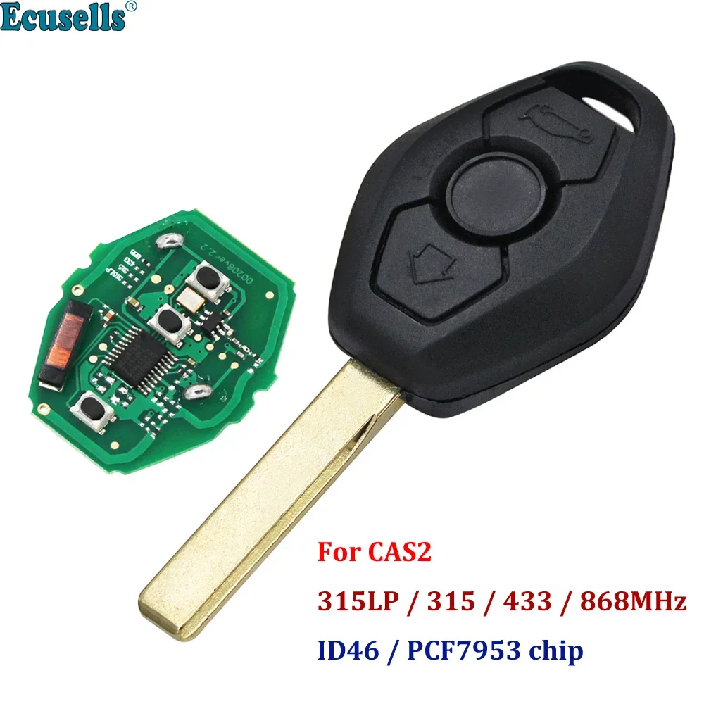 

3 button Remote keyfob for BMW CAS2 3 5 6 series E93 E60 Z4 X5 315LP MHz 315MHZ 433MHZ 868MHZ with ID46 PCF7953 chip HU92 blade