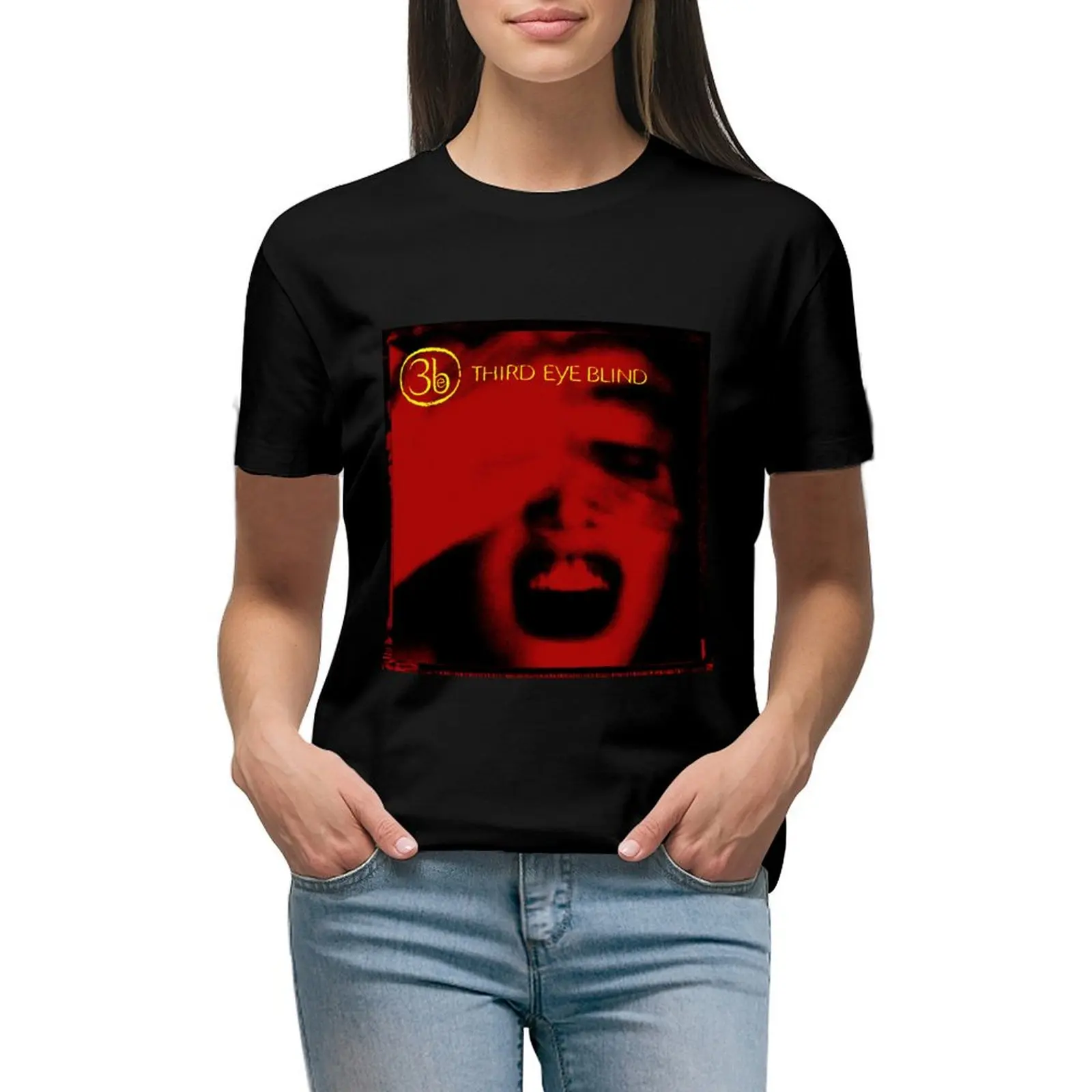 

Third eye blind red COVER T-shirt Short sleeve tee tees oversized workout shirts for Women loose fit