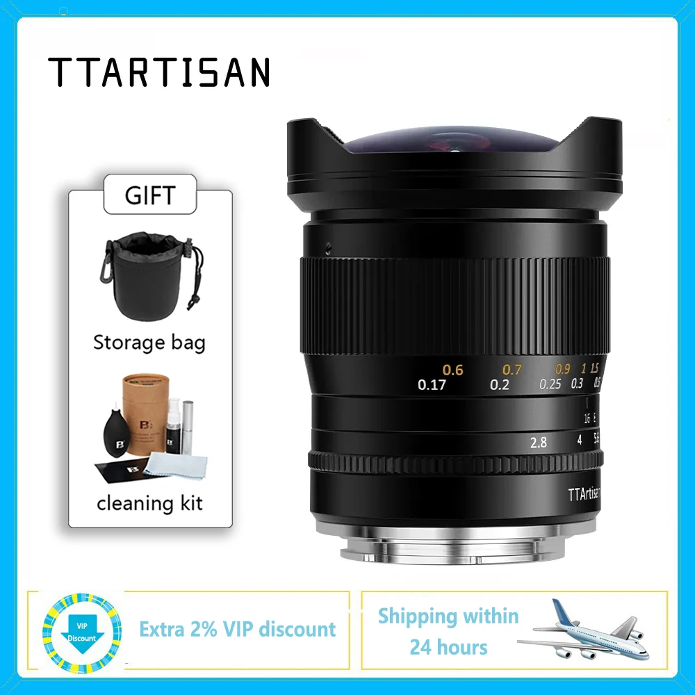 

TTArtisan 11mm F2.8 Full Frame Fisheye Wide Angle Lens for Sony E Mount Canon Fujifilm Nikon Leica Sigma Lumix Mirrorless Camera