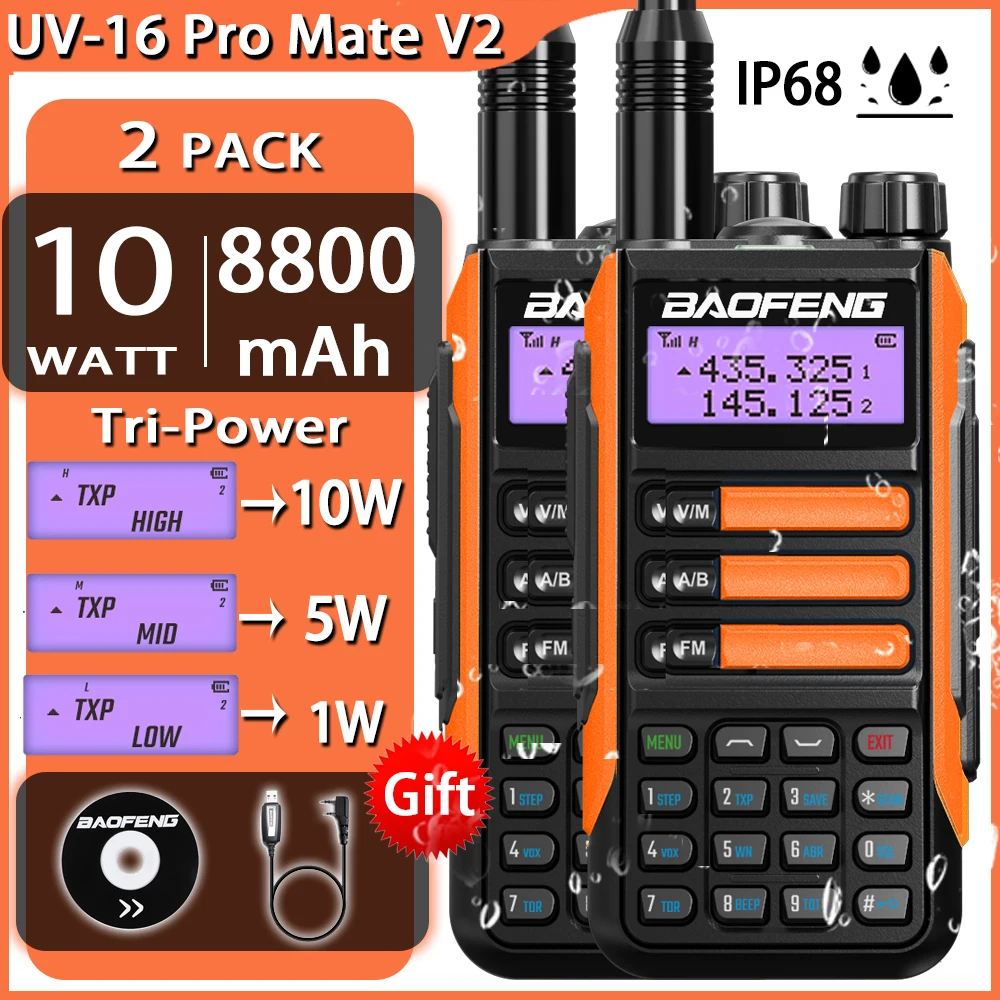Tanie 2Pack Baofeng UV-16 Pro Mate V2 prawdziwa wysoka moc 10