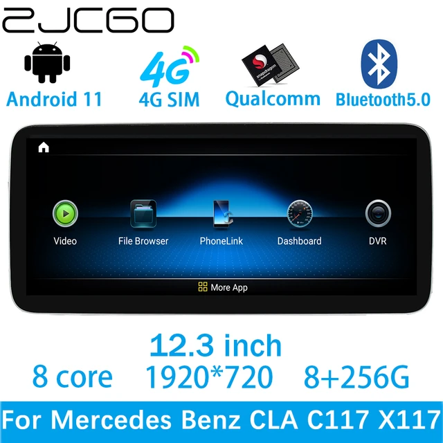 Zjcgo auto multimedia player stereo gps dvd radio navigation android  bildschirms ystem für mercedes benz cla c117 x117 cla180 cla200