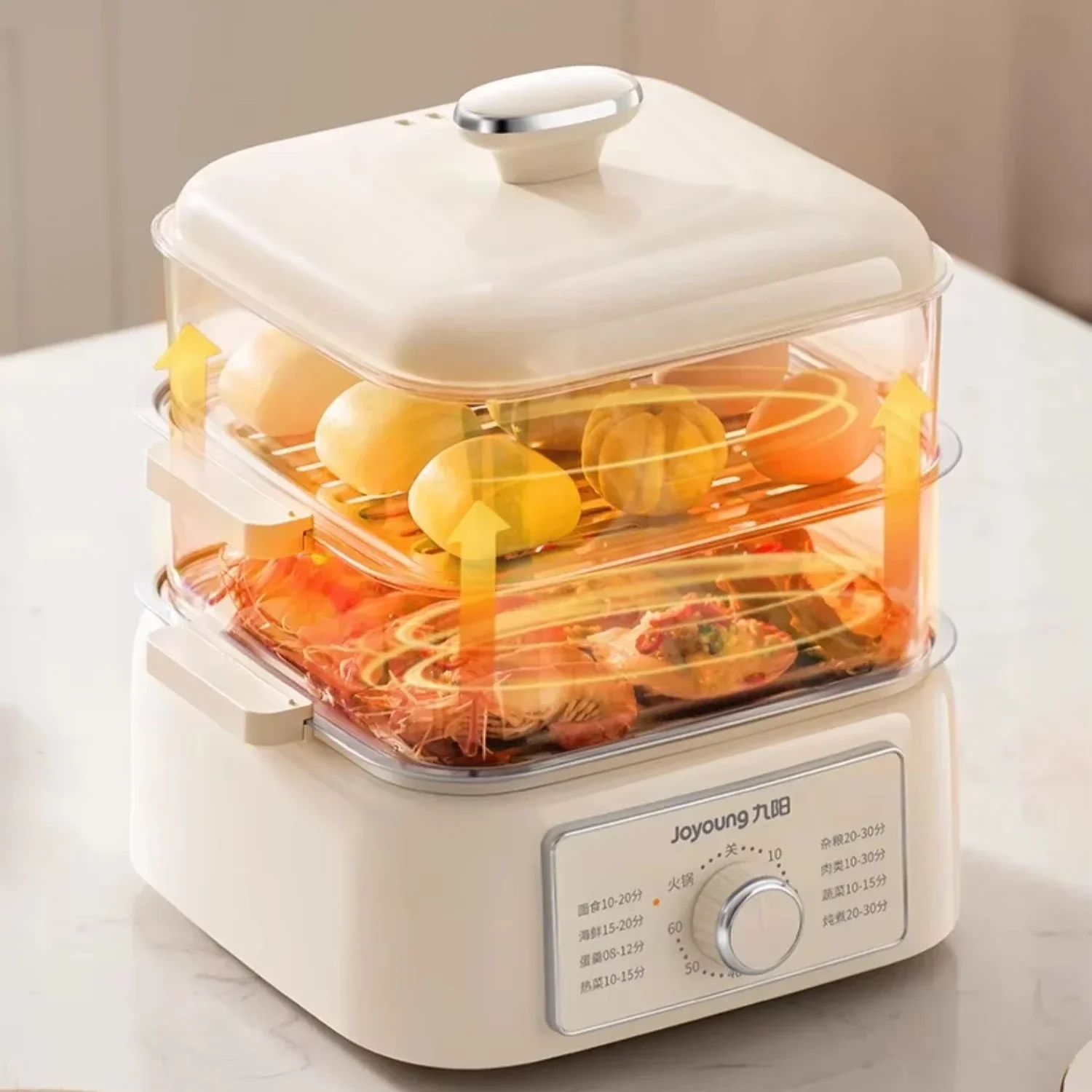 Multifunctional Household Electric Steamer with Integrated Stewing and Cooking, Multi-layer Steam Cage, Large Capacity
