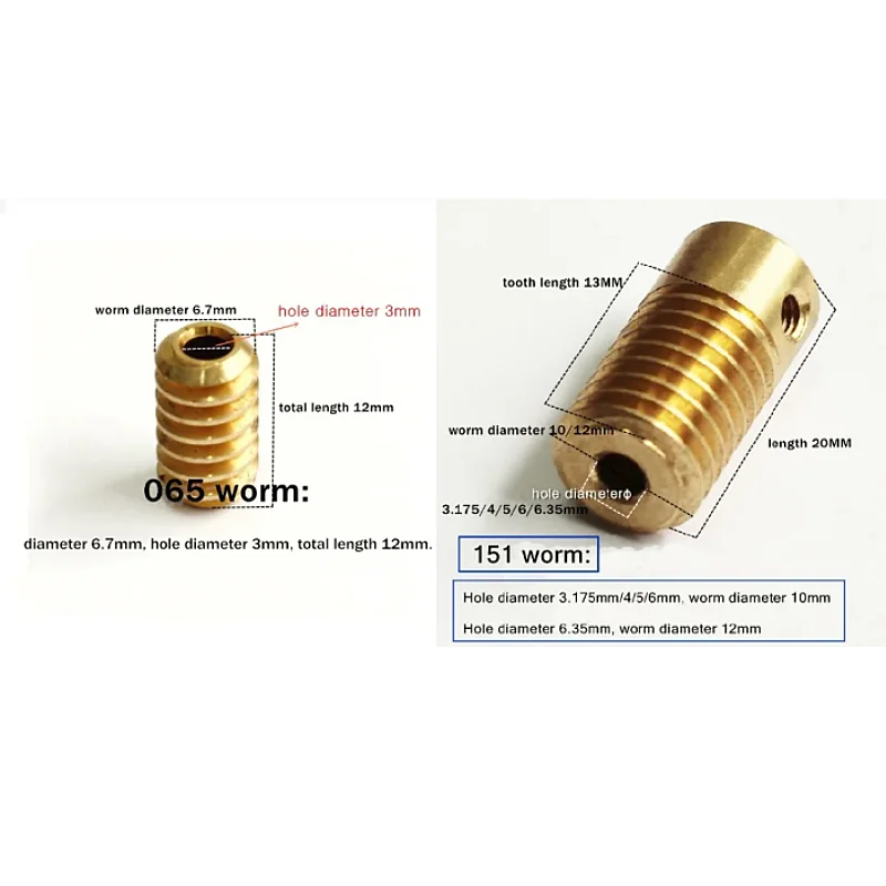 0.5 Modulus Reduction Drive Worm Gear 20 30 40 50 60 Teeth GEAR 1:20-60 Gear Ratio 058 Turbine Worm
