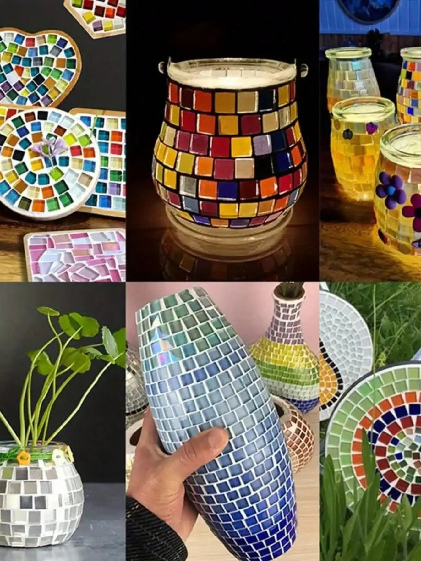 Crystal Mosaics Supplies Glass Mosaic Tiles DIY Mosaic Supplies 100pcs Rainbow Glass Mosaic Tiles for DIY Crafts and Handmade Projects Crystal Creative Materials Art Stone