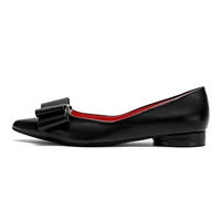 CHCH Women's Flat Shoes New Black Pointed Bow Business Shoes Comfortable Commuting Women's Shoes - Image 2