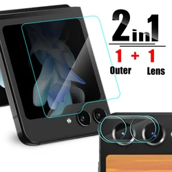 Premium Tempered Glass Outer Screen & Camera Lens Protector - Anti-Scratch Protective Film for Samsung Galaxy Z Flip Series (2 in 1 Films)