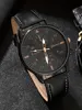 4pcs Fashion Business Leisure Round Men's Belt Quartz Watch with Woven Bracelet Set 2