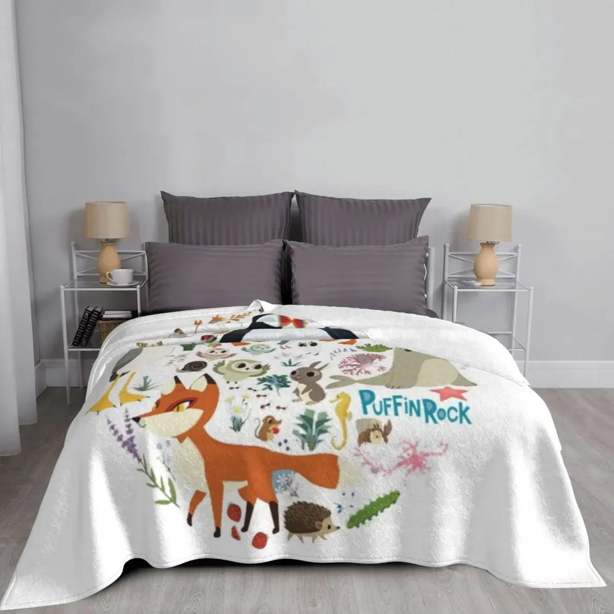 Puffin Rock gift for fans puffin rock characters Throw Blanket Luxury Designer Blanket Soft Big Blanket 3