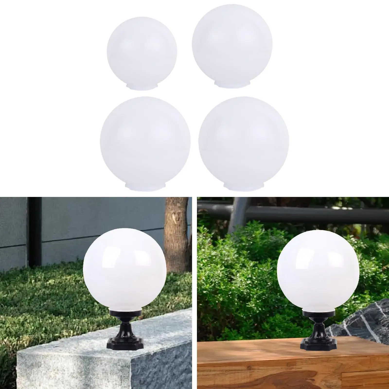 Ball Shape Outdoor Globe Lamp Shade Round Wall Lamp Globe Weatherproof ...
