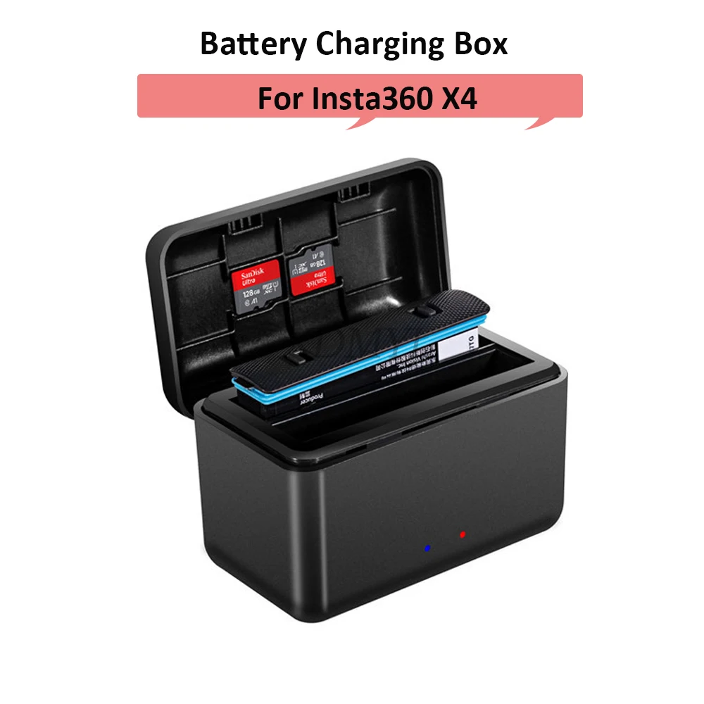 Dual Battery Charger Hub For Insta360 X4 Battery Fast Charger Case Charging Station For Insta 360 X4 Sports Camera Accessories