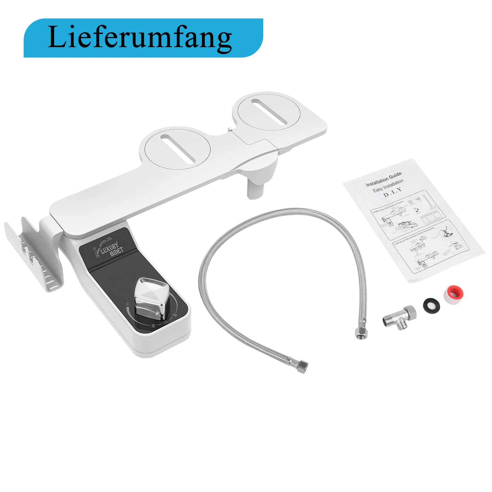 1PC nicht elektrisches Bidet, Doppeldüsen, 7 mm ultradünn, selbstreinigend, Kaltwasserspray für Damen- und Hinterhygiene, G3/8 – Detail 6