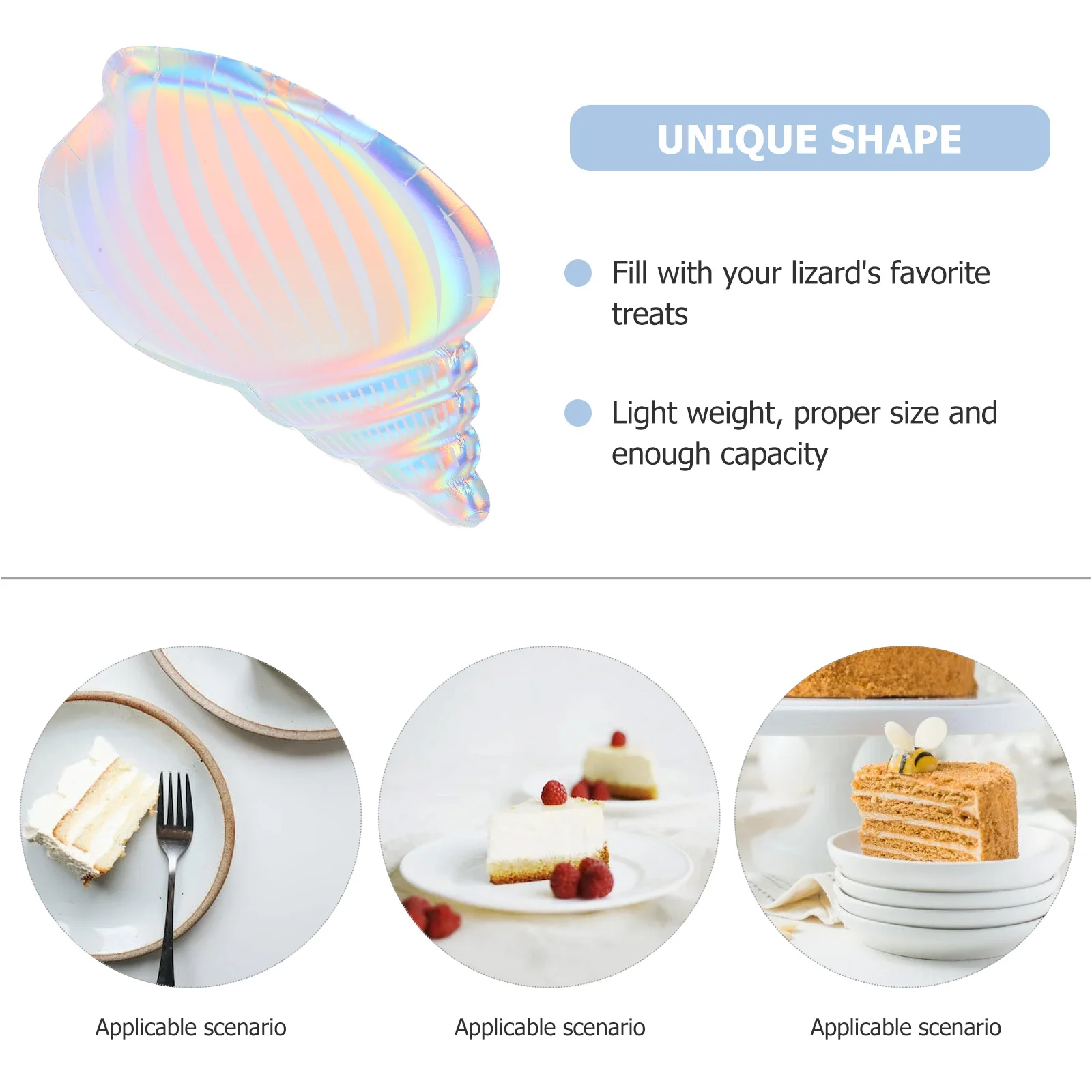 24 Pcs Seashell Paper Plates Disposable Party Supplies Cake Plates Snack Lightweight Proper Size Mermaid Dining