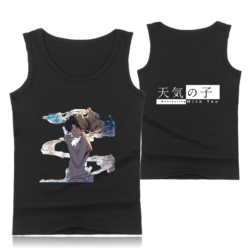 Son of the weather Anime print Tank Tops Crop Top Vest Sleeveless Blouse Tops
