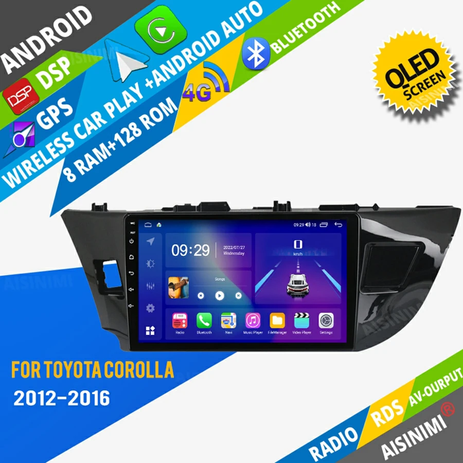 

AISINIMI автомобильный dvd-плеер на основе Android навигация для Toyota Corolla 2012-2016 автомобильное радио, автомобильное аудио, Gps, мультимедийный стерео монитор