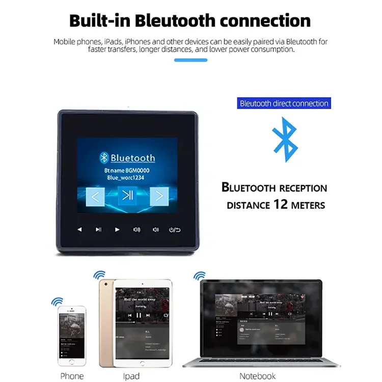 Wall music panel amplifier, Bluetooth wall amplifier, 86 wall amplifier, 86 music panel, 86 MP3 player, 86 Bluetooth player 4