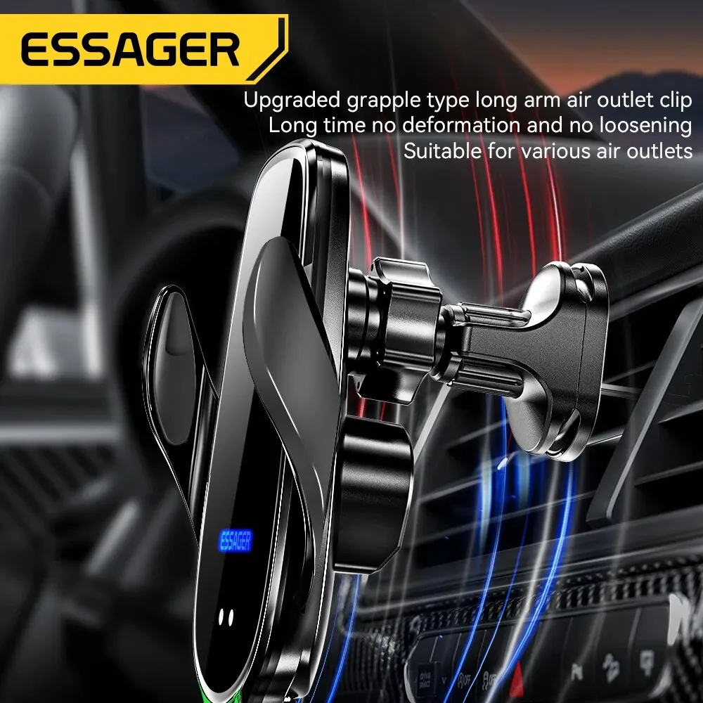 Wireless Charging Pad 15W Car Wireless Charger Air Vent Mount For iPhone 14 13 12 Xiaomi Huawei Fast Charging