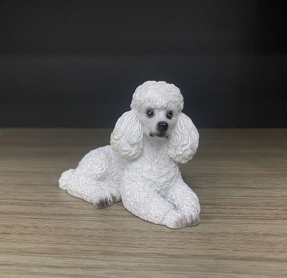 Semeid Miniature Poodle Figurines Set,Handmade Resin Poodle