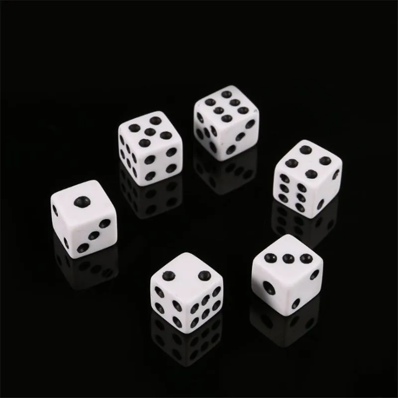 50PCS 8MM 10MM Square Point Dice Puzzle Game Children 6 Sided Dice DIY Game Accessory Small Size 8mm Black White Cube game dice dice set acrylic dice