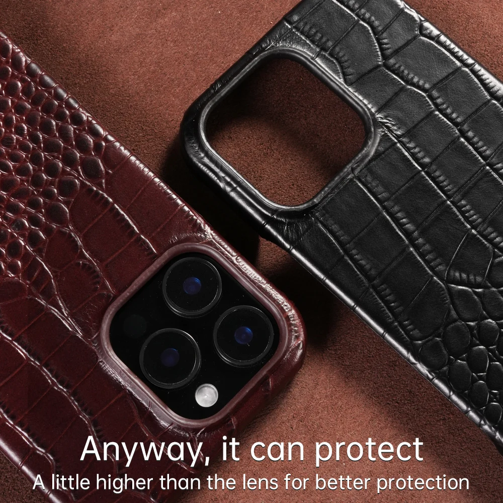 Natural Cowhide Leather Magnetic Phone Protector - Luxury Magsafe Case