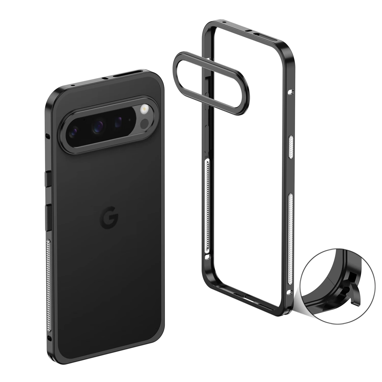 Luxury Metal Frame Phone Case with Shockproof Bumper