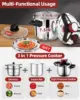 Stainless Steel Pressure Cooker 8 QT: [Explosion-Proof] [3 PSI Settings], One-Hand Locking, Induction Compatible, Glass Lid & St 6