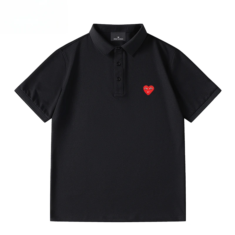 Men's Short-sleeved POLO Shirt Summer American Casual Heavy-duty Embroidered Sports Lapel Top cotton short sleeved shirt
