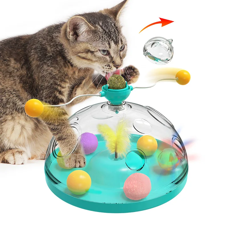 

Windmill Mint Toys Funny Cat Treasure Box Funny Cat Toys Indoor Interactive Multifunctional Turntable Pet Educational Toys