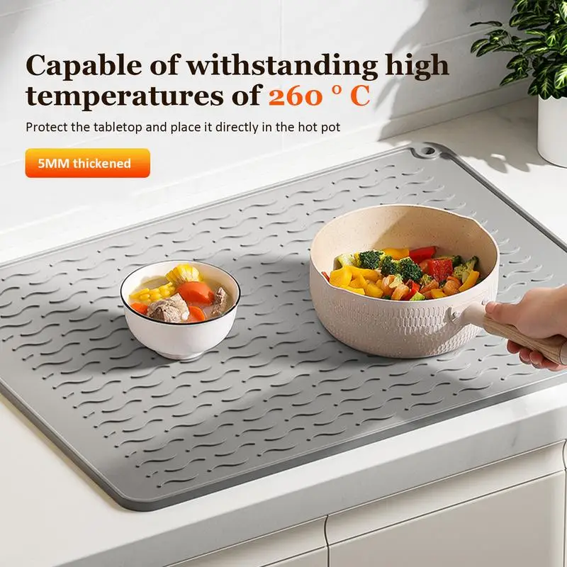 40*50CM Drain Pad Silicone Drain Mat Drying Dishes Pad Heat