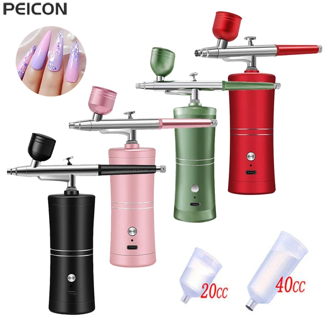 Aerógrafo portátil para uñas con compresor, Mini aerógrafo inalámbrico para  decoración de uñas, Kit recargable K5 - AliExpress