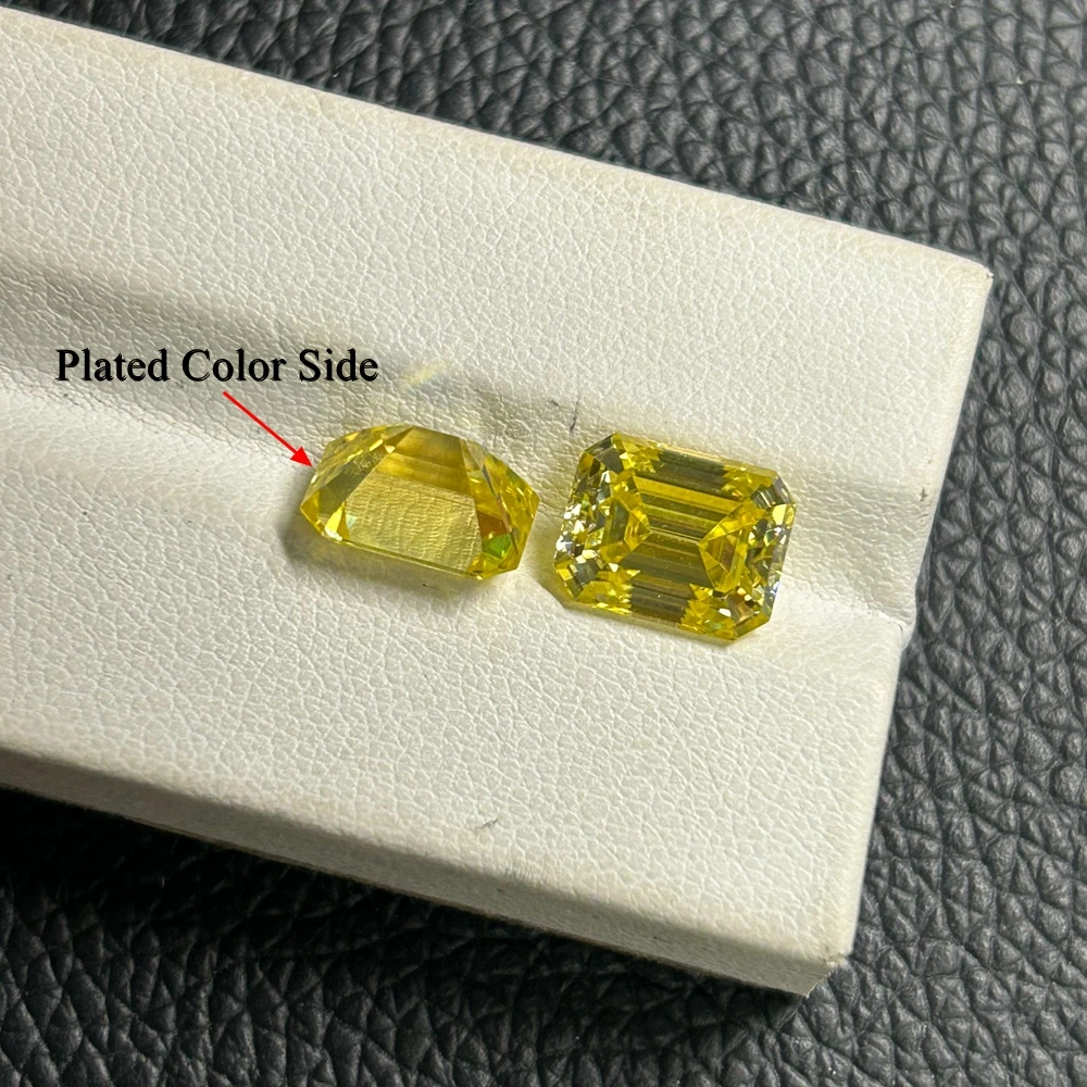 Meisidian GRA Coated Color Pear 7x10mm 2 Carat Dark Yellow Diamond Moissanite Stone