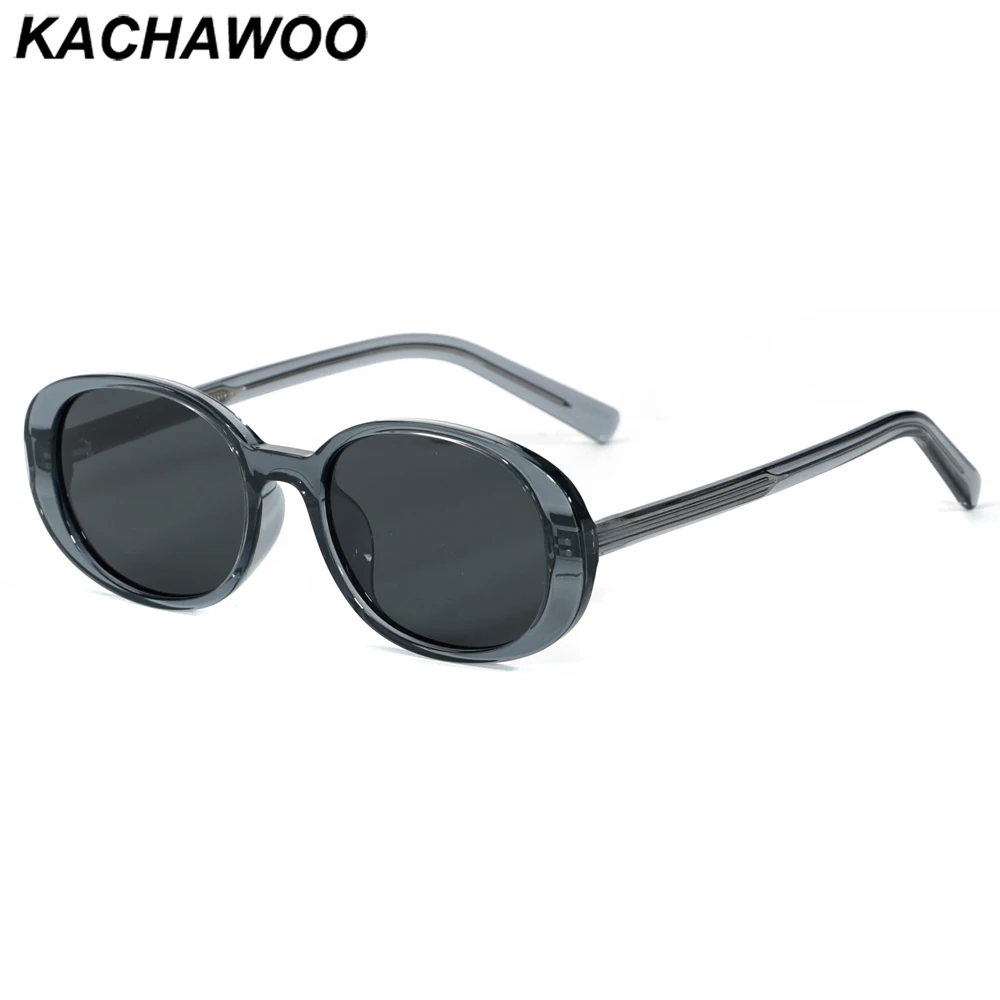 

Kachawoo oval sunglasses small frame tr90 acetate gray brown black uv400 round fashion sun glasses for men women outdoor shades