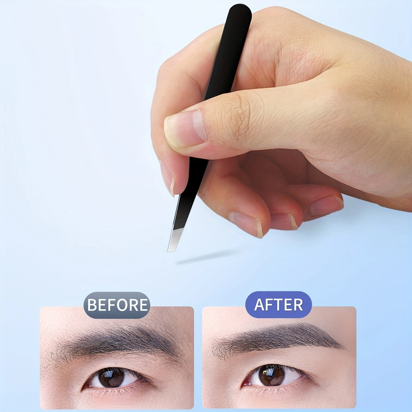정밀 스테인레스 스틸 눈썹 핀셋 무향 제모 및 손질 도구, 내구성 있는 페이셜 케어 액세서리
