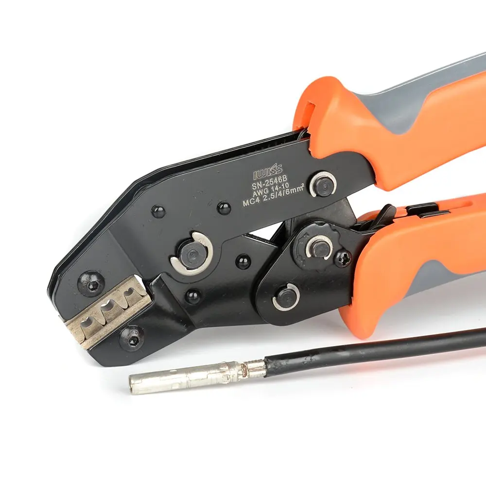 IWISS SN-2546B Solar PV Connector Crimping Tools for for AWG14-10 2.5/4/6mm2 Solar Panel PV Cable with Wire EDM Die Crimp PLier 6