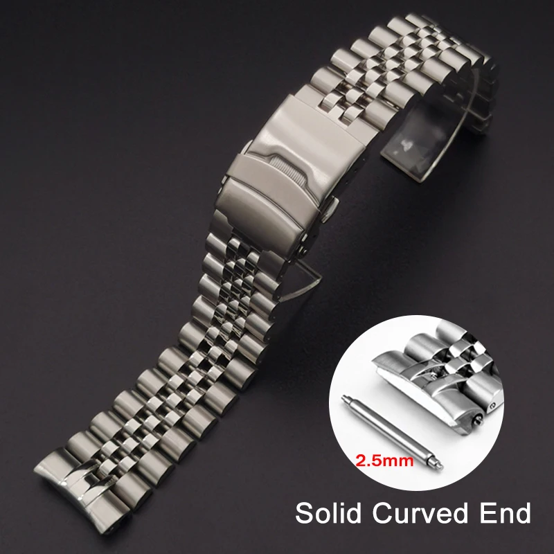 22mm Jubilee Curved End Watchband Solid Stainless Strap For Seiko SRP773 SRP775 For Water Ghost 2.5mm Link Pins _ - AliExpress Mobile