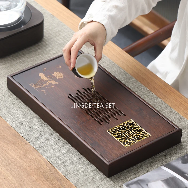Water Storage Tea Tray, Household Bamboo Chinese Kung Fu Tea Tray, Bamboo Tea Table, Trays Decorative