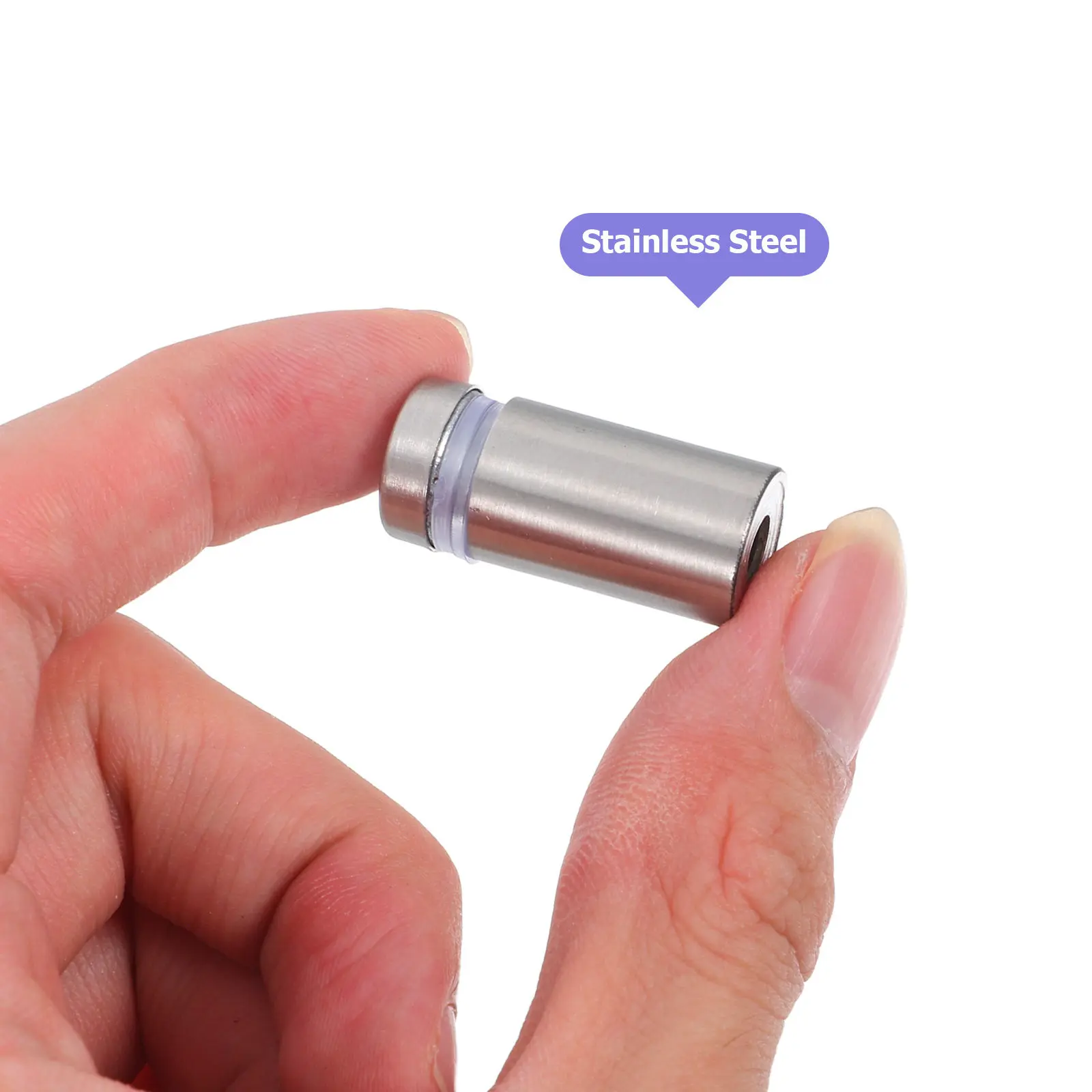 32개 스테인리스 스틸 스탠드오프 나사 광고 간판 마운트 홀더 (벽, 유리, 아크릴 디스플레이 보드, 아트워크 마운트용)