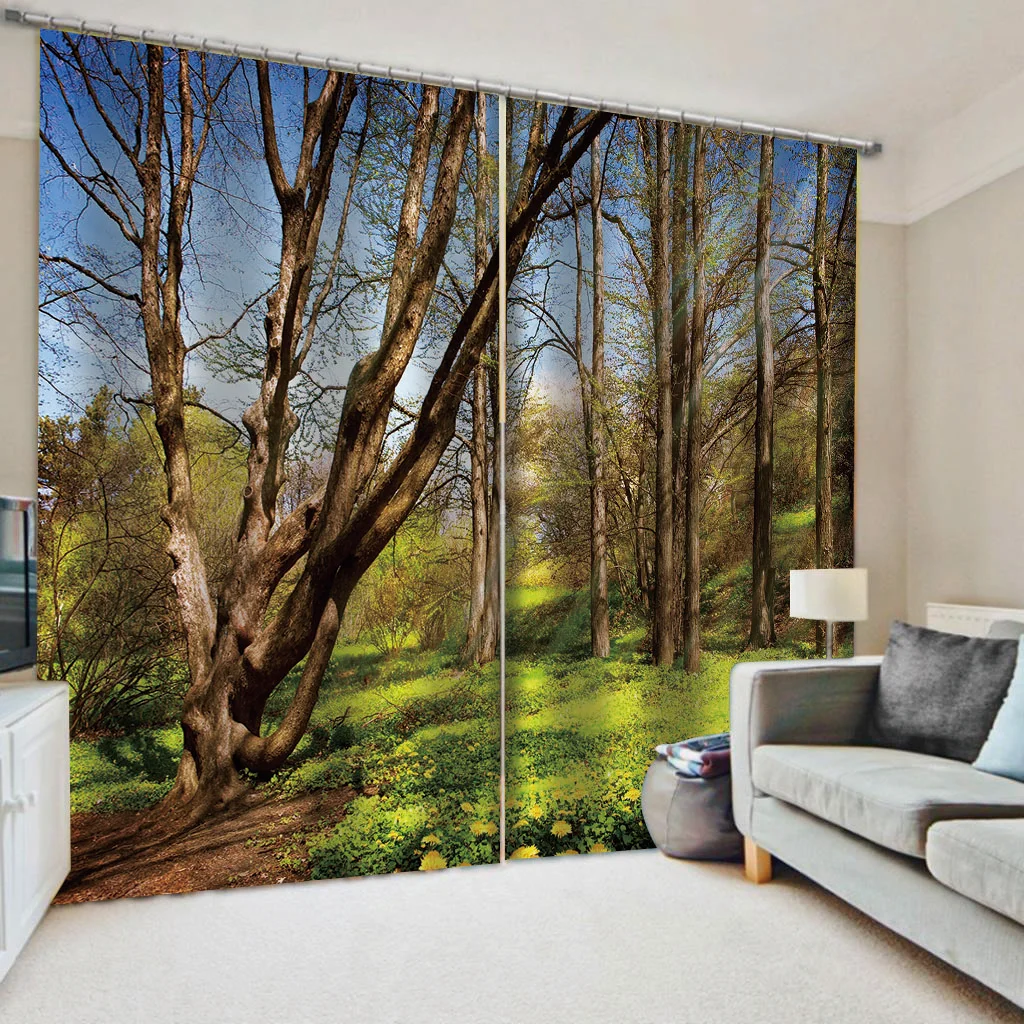 Landscape Painting Series Natural Scenery Sunshade Curtain Bedroom Living Room Home Decoration Window Curtain 6