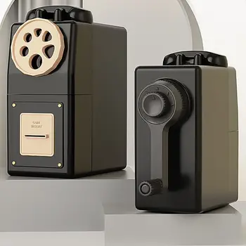 Temperino per matite di grande calibro, poroso, a manovella, per schizzi, con cinque livelli di regolazione e avanzamento automatico della matita