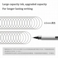 KACO 3pcs Ballpoint Pen Set, 0.5mm Black Non-Replaceable Refill Gel Pens Quick Drying Smooth Large-Capacity Office Study Gadgets 2