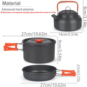 Feriales Outdoor-Kochgeschirr-Set aus eloxiertem Aluminium – Kompaktes Camping-Kochset für Wandern, Picknick & Grillen – Ultraleicht & Platzsparend 2