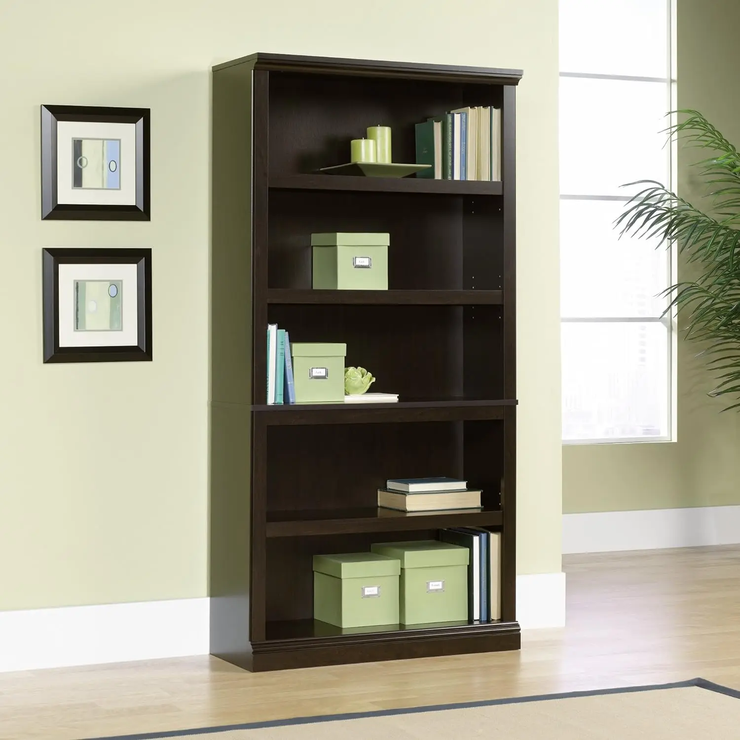 

Miscellaneous Storage 5 bookcase/bookcase, length :35.28 "x width :13.23" x height :69.76 ", wood finish